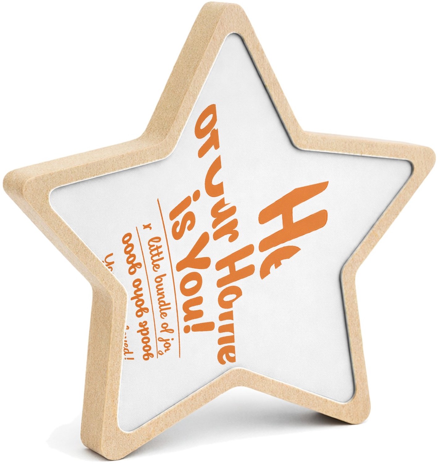 Mr Cadeautjes MDF fotolijst ster 14 x 13,5 - design Speelse typografische boodschap voor een andere ouderrol | cadeau Wit