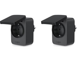 Tapo P410M Slimme Buitenstekker Wifi met Matter 2-pack - Bundelvoordeel - Matter-Gecertificeerd - Energiemonitor - Spatwaterdicht voor Buiten - 16A / 3680W - Werkt met Apple Home, Alexa, Google & SmartThings - Geschikt voor Balkon Zonnepanelen
