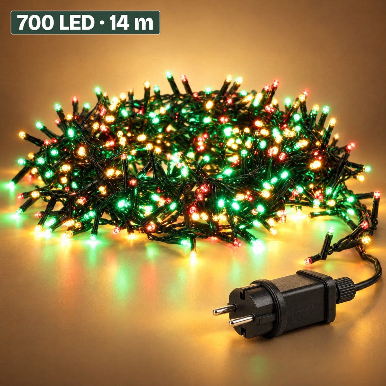 Levano Kerstverlichting Buiten 700 LED 14 m - Kerstlampjes - Kerstboomverlichting - Clusterverlichting - Kerstverlichting Binnen - Lichtsnoer Kerst - Microcluster - Kerstlampjes Gekleurd - Sfeerverlichting - Kerstboomverlichting met Timer - IP44