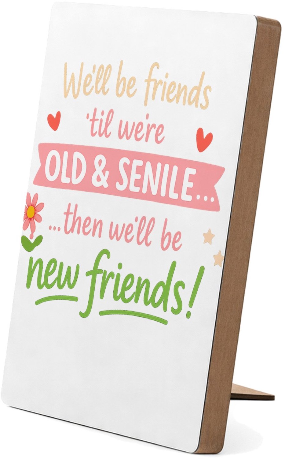Mr Cadeautjes Glasframe/MDF 12,7 x 17,8 - design Speelse eerlijkheid met een zachte, handgemaakte uitstraling | cadeau Wit