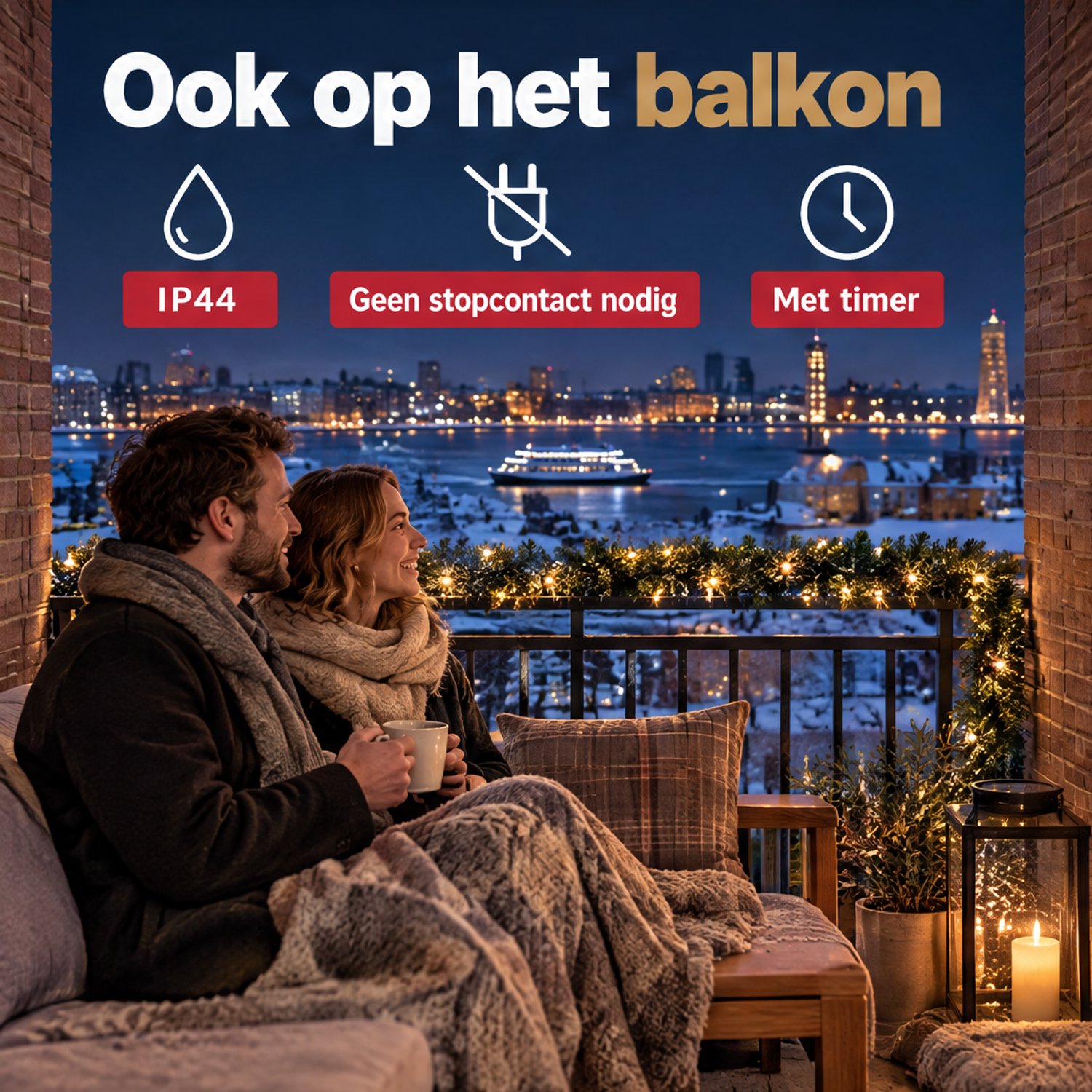 Levano Kerstguirlande met Verlichting - 30 LED Warm Wit - Kerstverlichting Buiten op Batterij - Guirlande met Timer - Lichtslinger voor Binnen en Buiten IP44 - Dennenslinger voor Open Haard - Schoorsteen Decoratie - Energiezuinig - Groen – foto 5