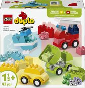 LEGO DUPLO My First Creatieve Voertuigen doos (10474), geschikt voor 1,5+ jaar met 42 kleurrijke bouwstenen.
