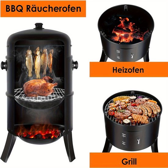 Mura Logistiek Barbecue - Grill - Vuurkorf - Houtskool Bbq - Rookoven - Smoker - Inc. Waterbak - Thermometer - 2 Grillroosters — afbeelding 5