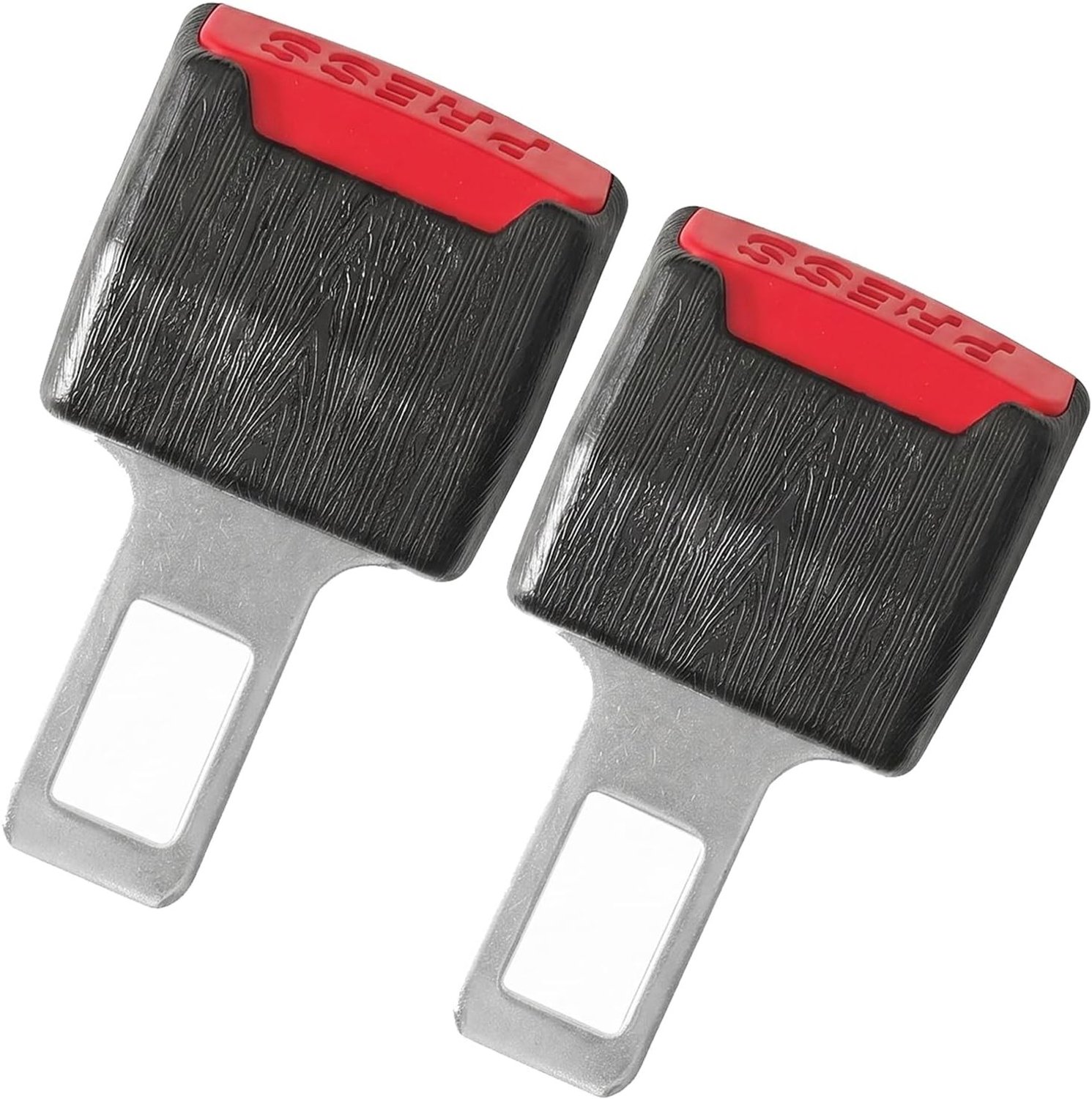Veiligheidsgordel sloten set van 2 met houtlook, universeel, gemaakt van dik ABS, comfortabele autogordel haken, auto accessoires voor extra veiligheid en gebruiksgemak