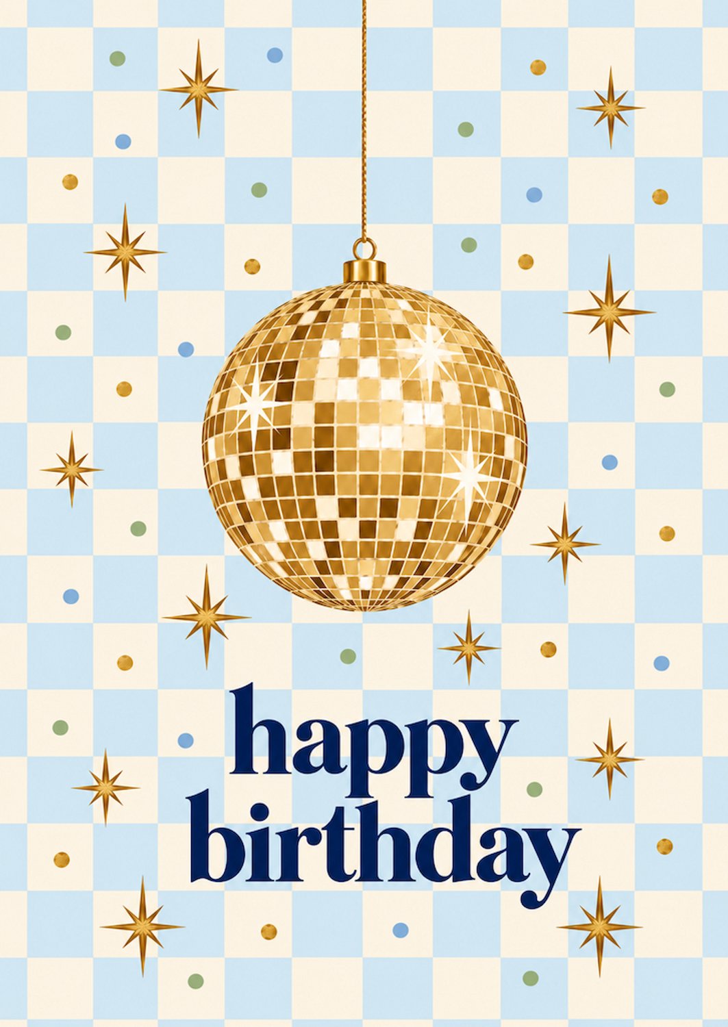 Happy Birthday kaart met discobal – A6 verjaardagskaart voor een feestelijke verjaardag