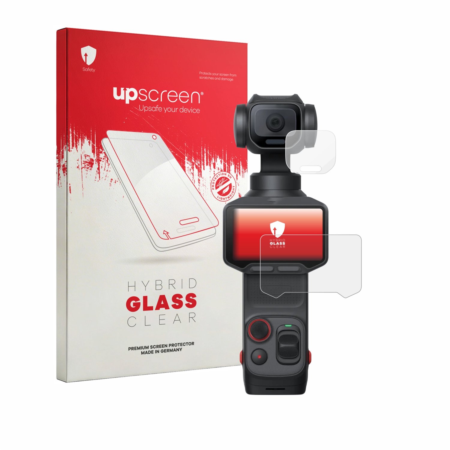 upscreen - Screenprotector voor Insta360 Luna Pro (Display + Lens) - Folie Beschermfolie Beschermglas transparant