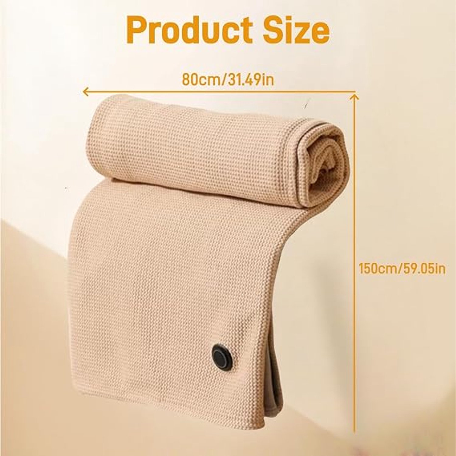 Elektrische deken - 150x80cm - Elektrische Cape met Rits - 8 Zones - 35-55°C - 3 Standen - Hoodie Deken - USB (Excl. Powerbank) - Voor Thuiswerken & Bank - Bruin – foto 2