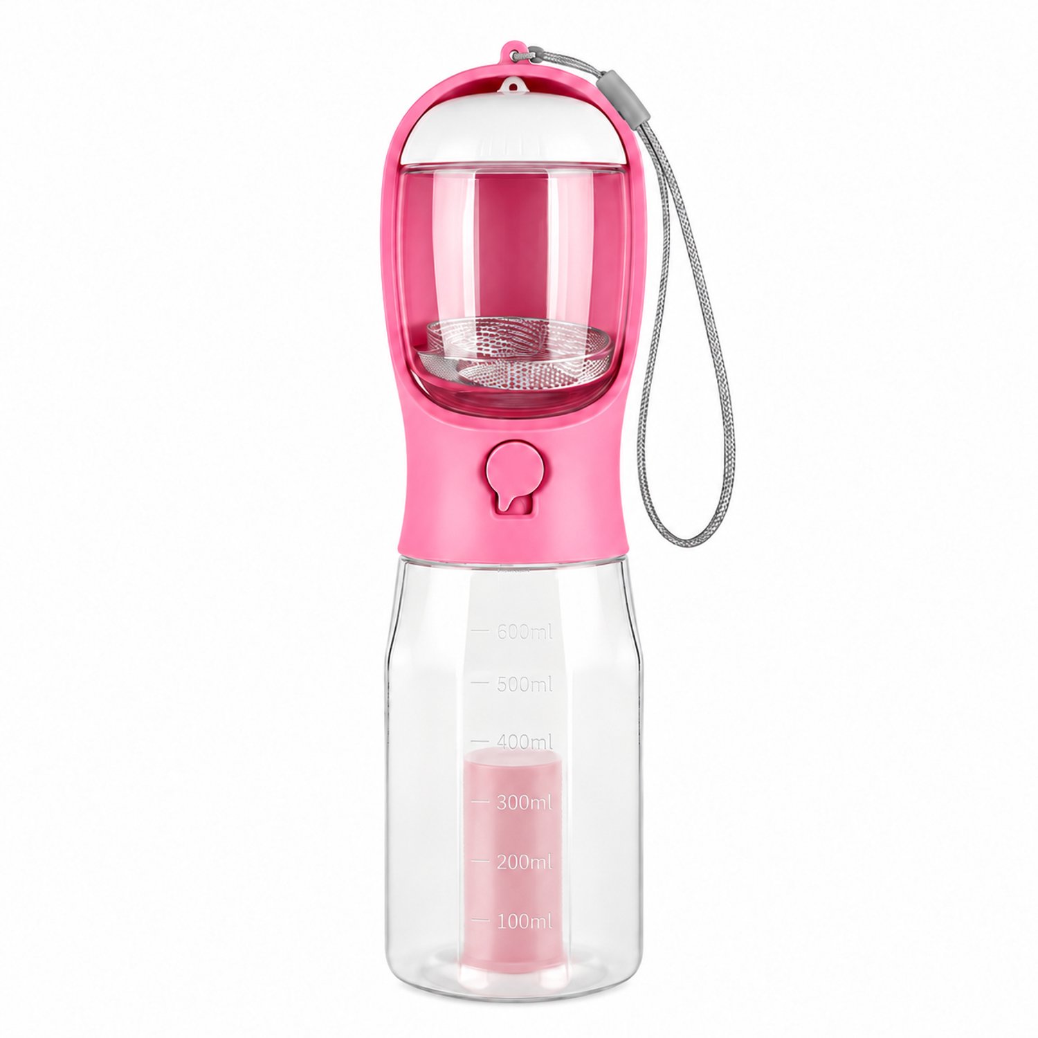 K&R Ventures 3-in-1 drinkfles huisdieren - 600 ml - Roze