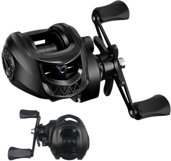 Vismolens - Low-profile Baitcasting-reel AK200 - 8 KG Enorme Slipkracht - Stevig en Duurzaam - Zwart — afbeelding 3