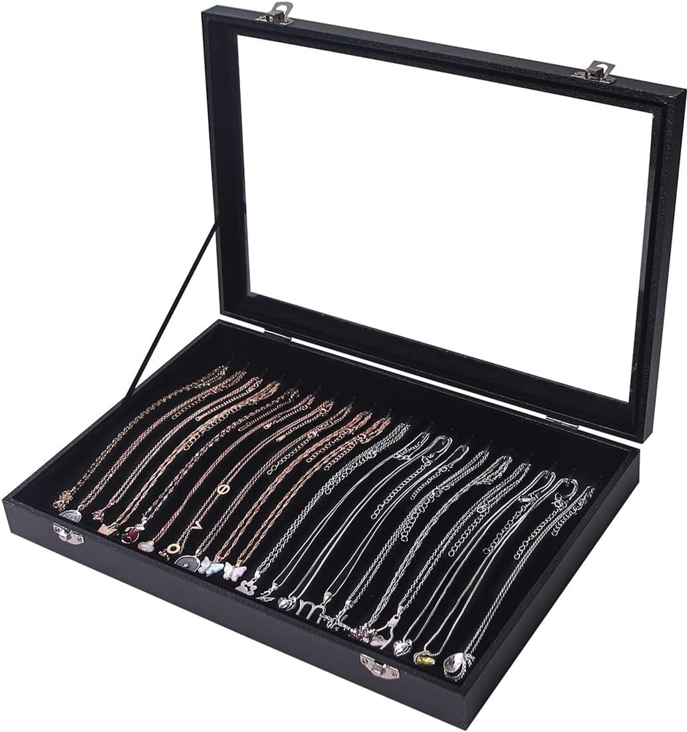 Sieradenorganiser met 20 haken - PU leer met fluwelen binnenkant - Veilig en elegant - Perfect voor kettingen - Luxento
