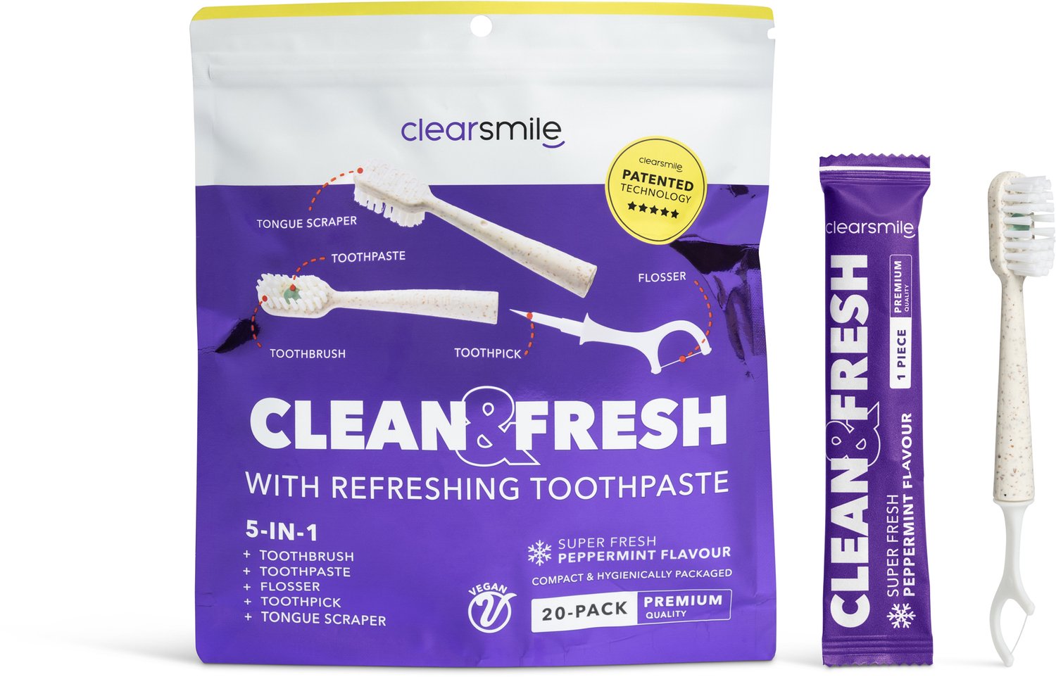 Clearsmile 5 in 1 Tooth Brush Clean & Fresh - Pepermunt