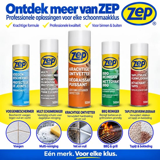 ZEP Krachtige Ontvetter 500 ml – Verwijdert Vet, Olie, Teer en Lijm, Veelzijdige Reiniger voor Metaal, Glas en Kunststof