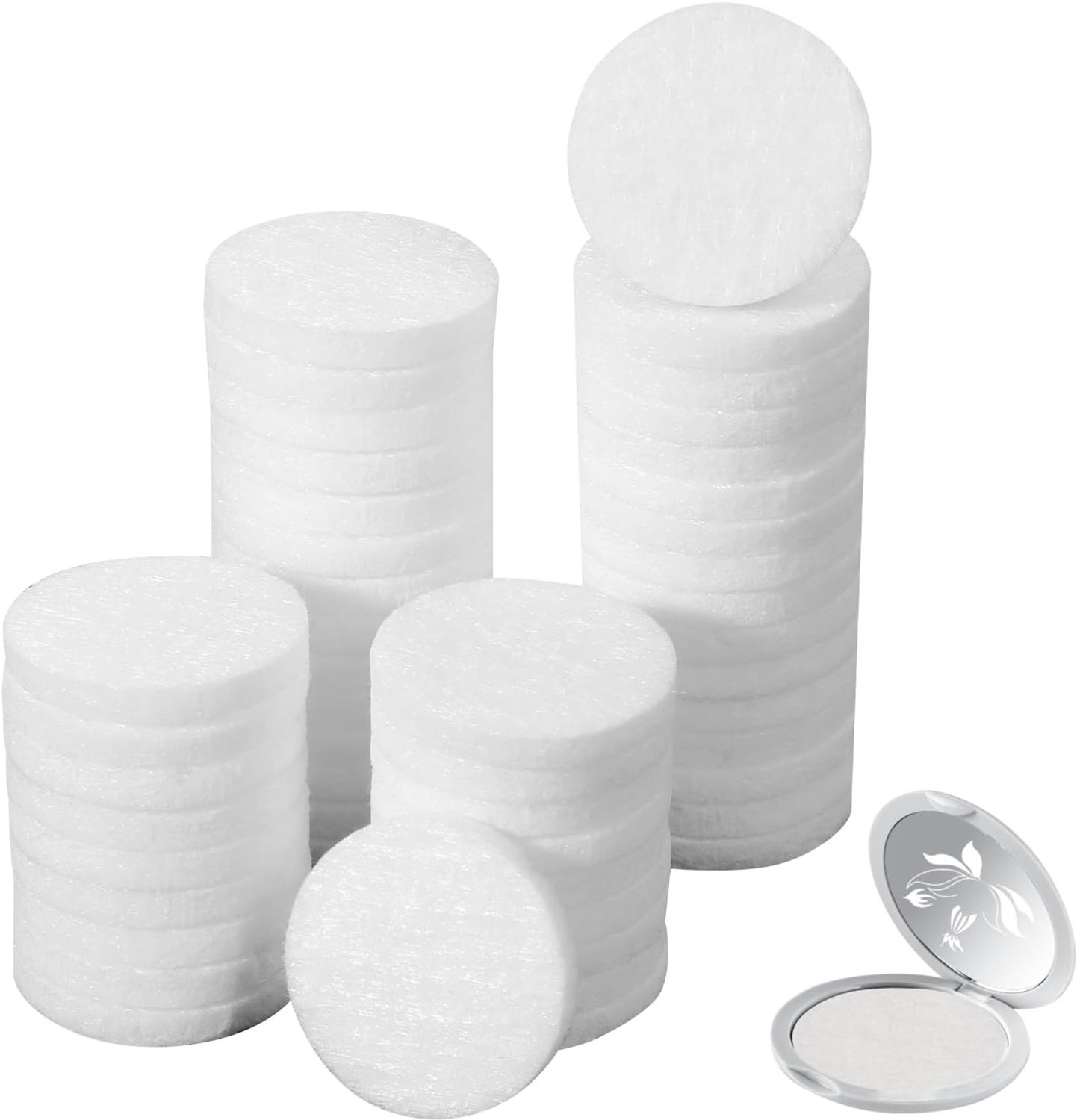 50 Stuks Geurabsorberende Diffuser Pads, 25mm Ronde Microfiber Vulling voor Essentiële Olie, Ideaal voor Luchtbevochtiger en Luchtreiniger in Huis en Auto