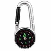 Travelhawk Karabijnhaak - Met Kompas - Musketonhaak met Veerclip - Karabijnhaak Sleutelhanger - Aluminium