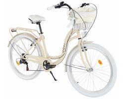 Davi Emma – Stadsfiets – 26 inch – 7 versnellingen – Shimano – V-brake – Lage instap – Bruin/Wit