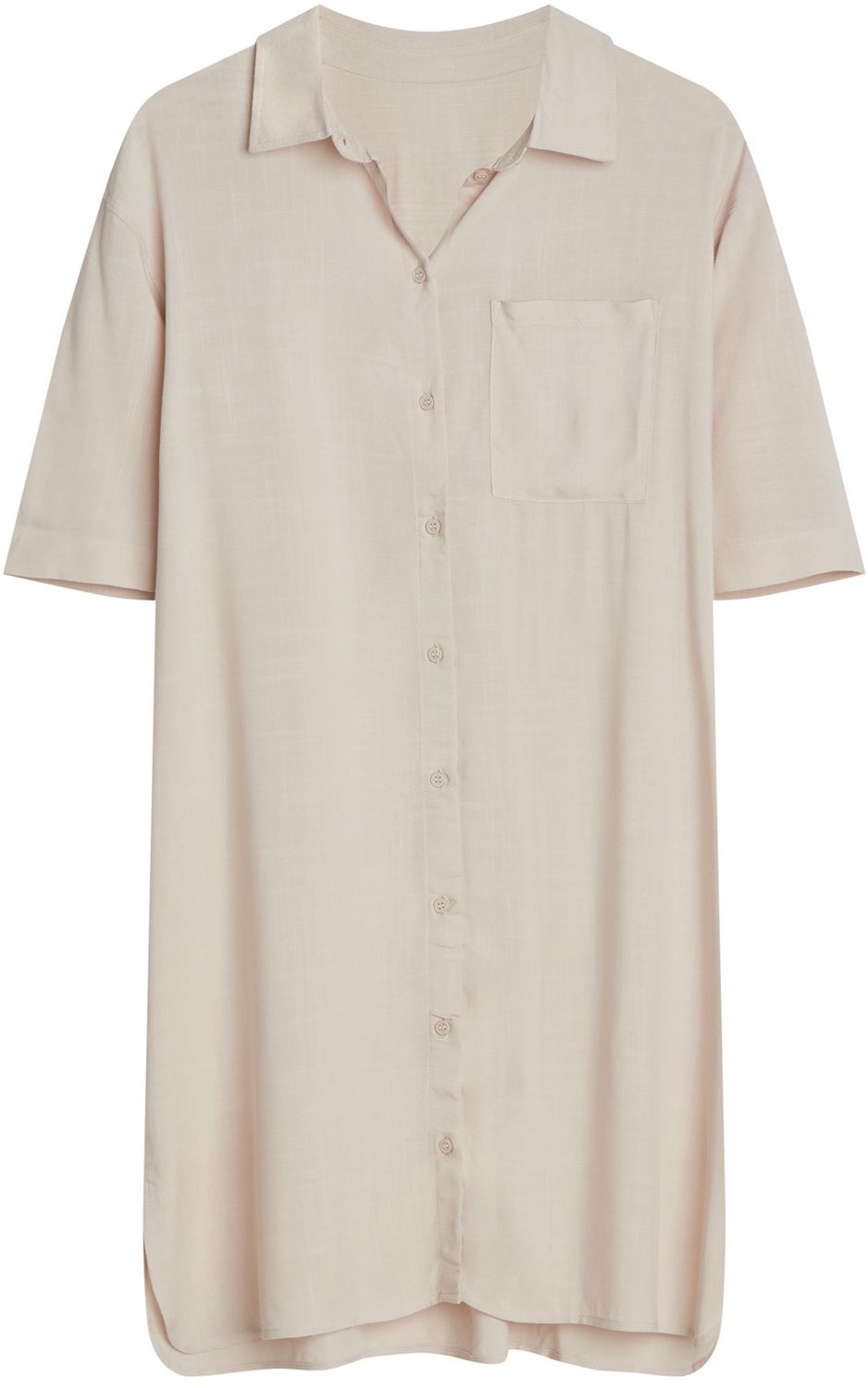 ESOTIQ Corenso - Nachthemd - Beige - Korte mouwen - Knoopsluiting