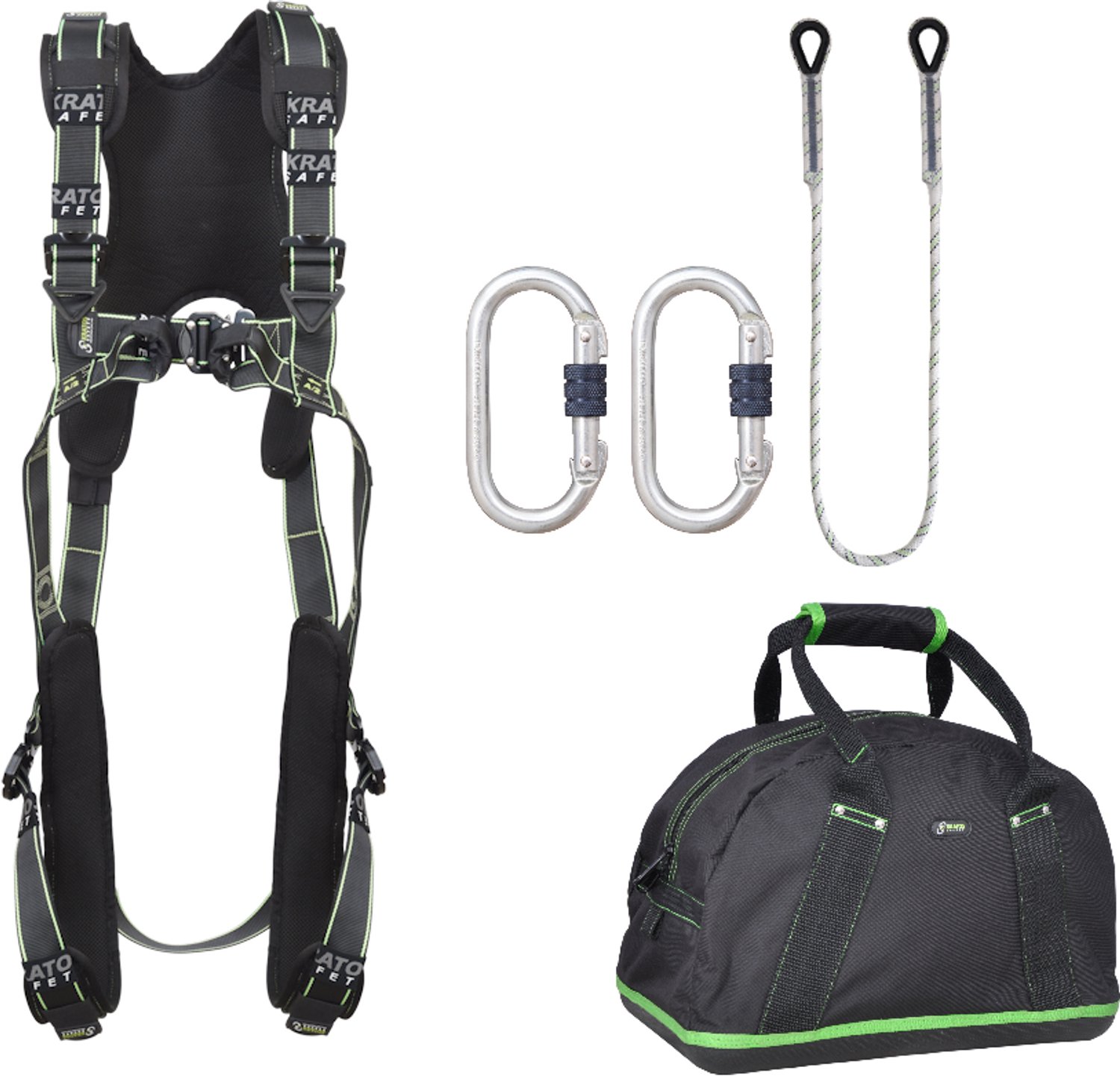 Kratos complete set valbeveiliging comfort - Kernmantellijn 1,5m - 2x karabijnhaak - Maat M-L