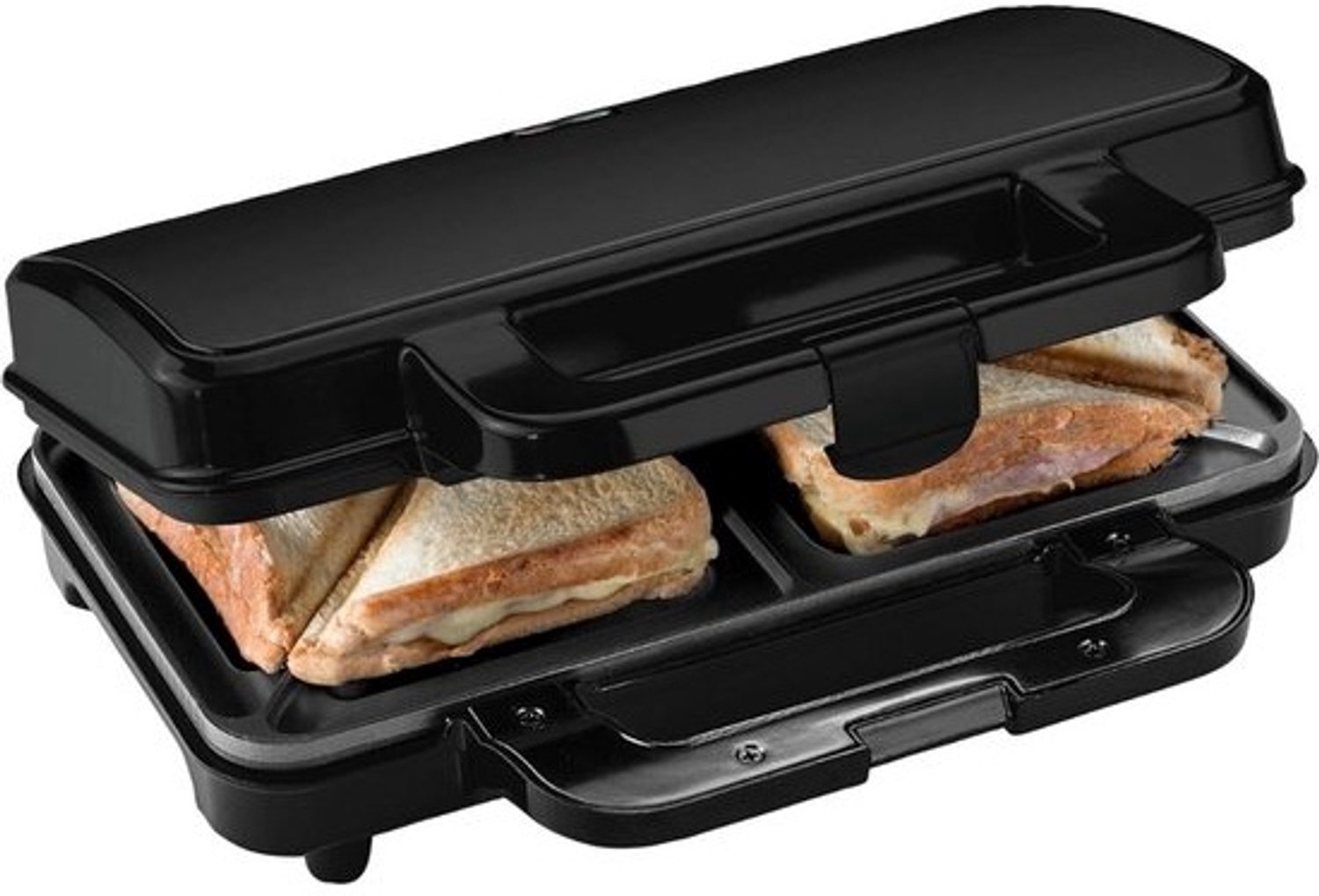 Tostiapparaat - Croque-monsieurapparaat - Instelbare temperatuur - Vergrendelclip - Tosti-ijzer - Uitklapbare contactgrill - Voor 2 tosti's - Paninigrill - Antiaanbaklaag - Sandwichmaker