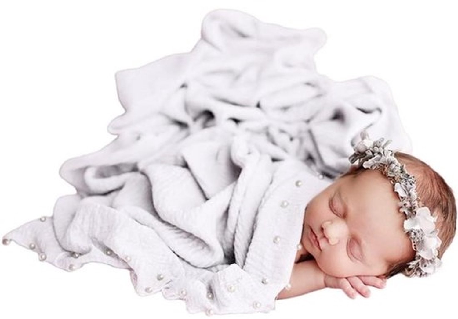 Babyfotografiesjaal - Wrapdeken - Voor fotoshoots van pasgeborenen - Zacht katoen en linnen - 170x90 cm - Meerdere kleuren
