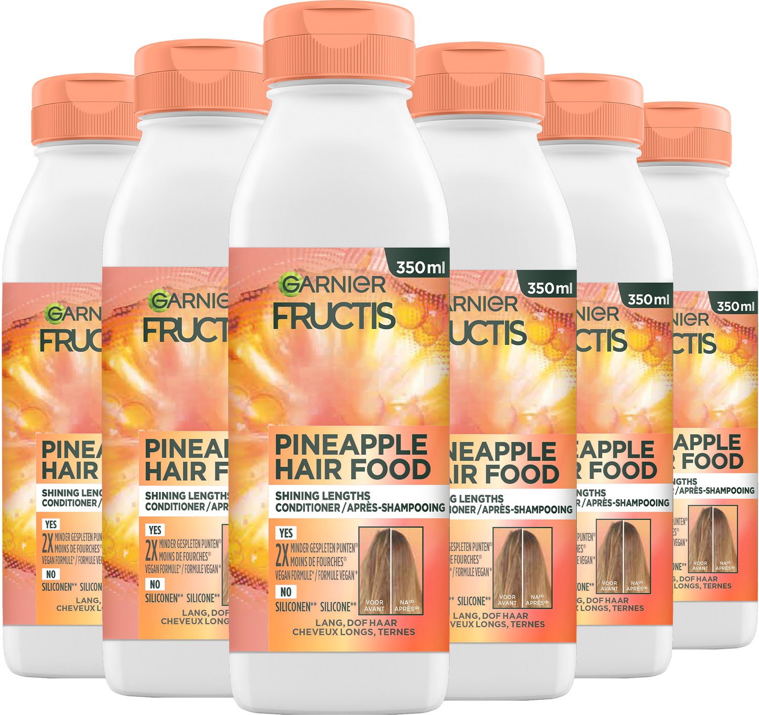 Garnier Fructis Hair Food Pineapple - Conditioner 350ml - Lang, dof haar 6x