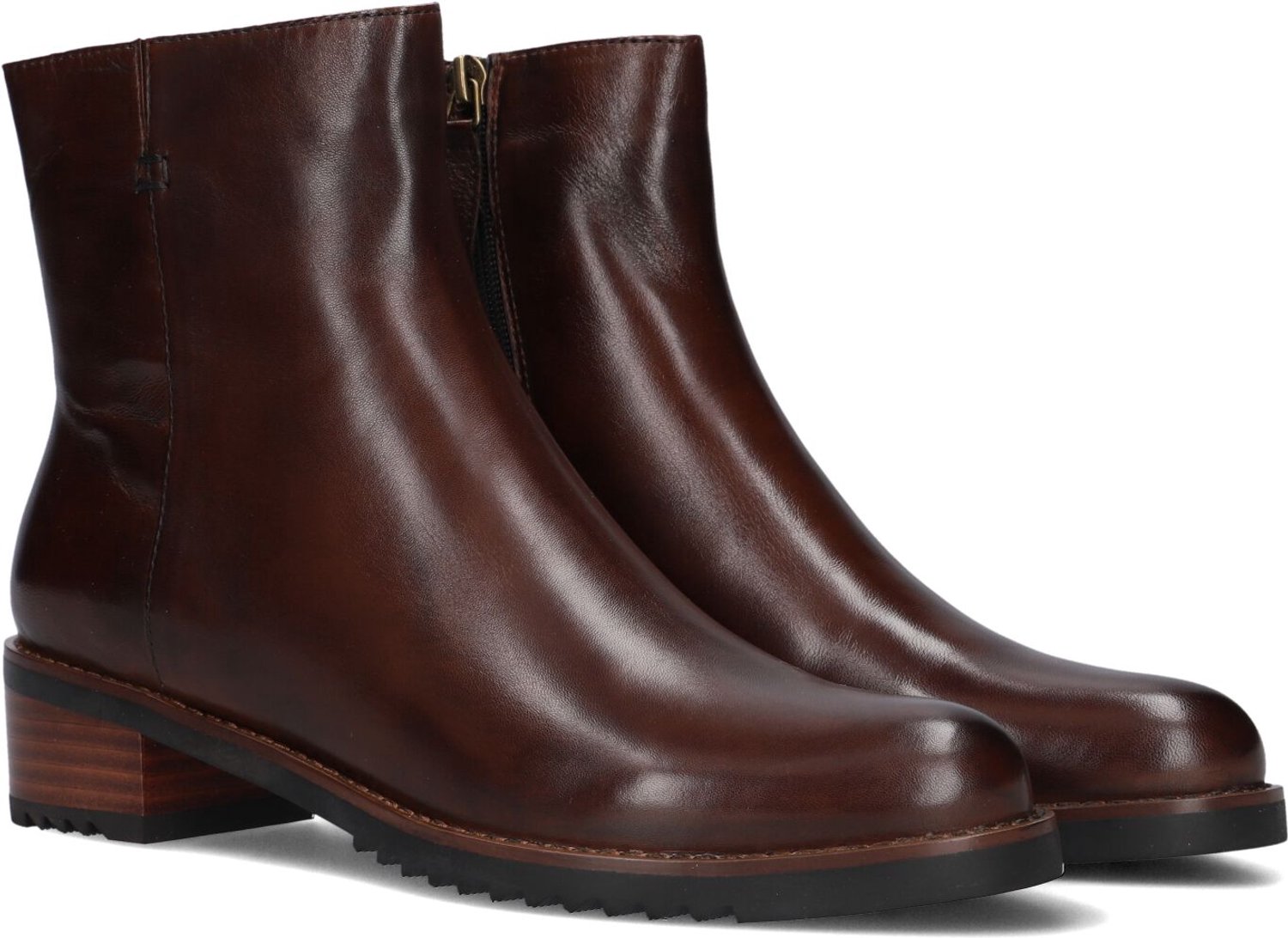 MARLOU Gg410 Enkellaarsjes - Enkelboots met rits - Dames - Bruin - Maat 42