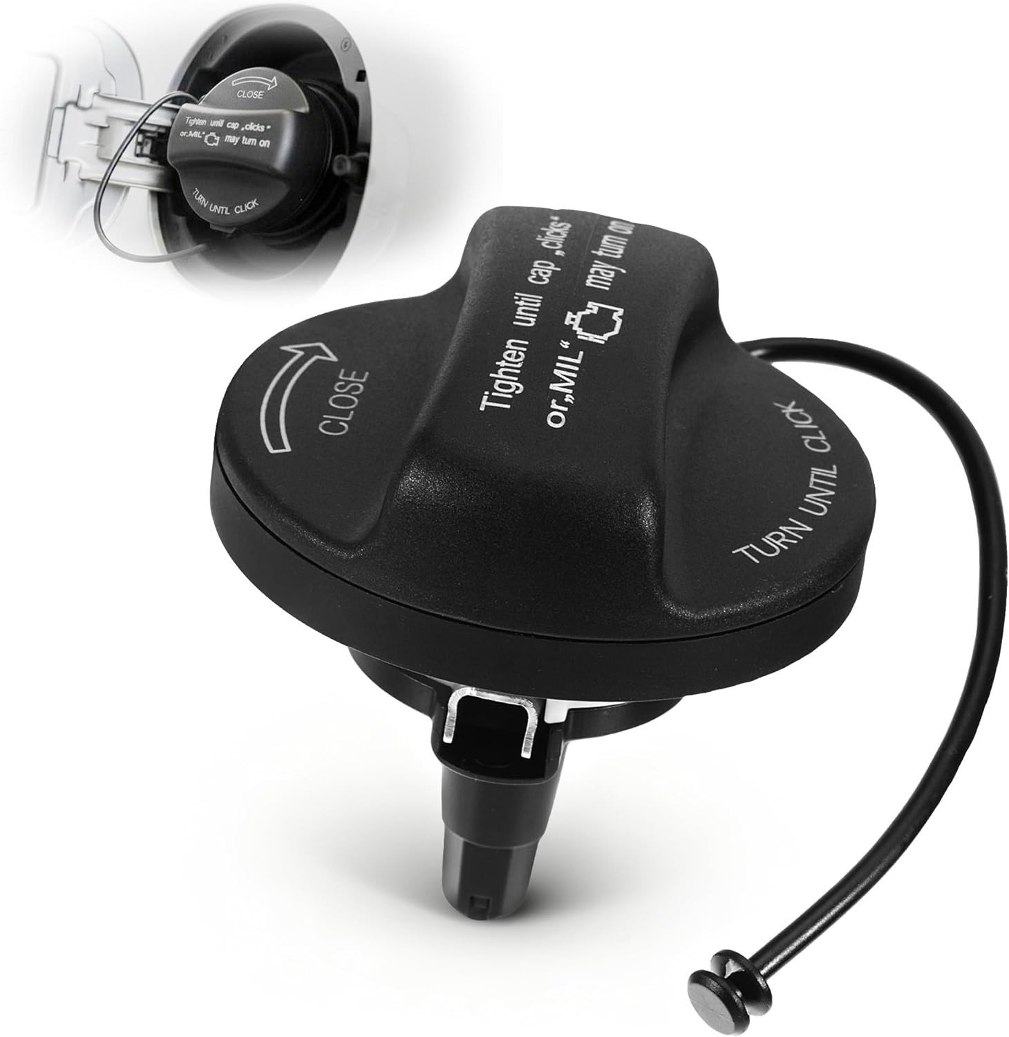 Tankdeksel met Bevestigingsriem voor Mercedes-Benz W211 W212 W203 W204 W245 W169 X204 R171 S204 C207 C209 A209 Vervangend Brandstoftankdeksel 2214700605 A2209 147000 605 A22147005, Duurzaam, Betrouwbaar, Eenvoudige Installatie