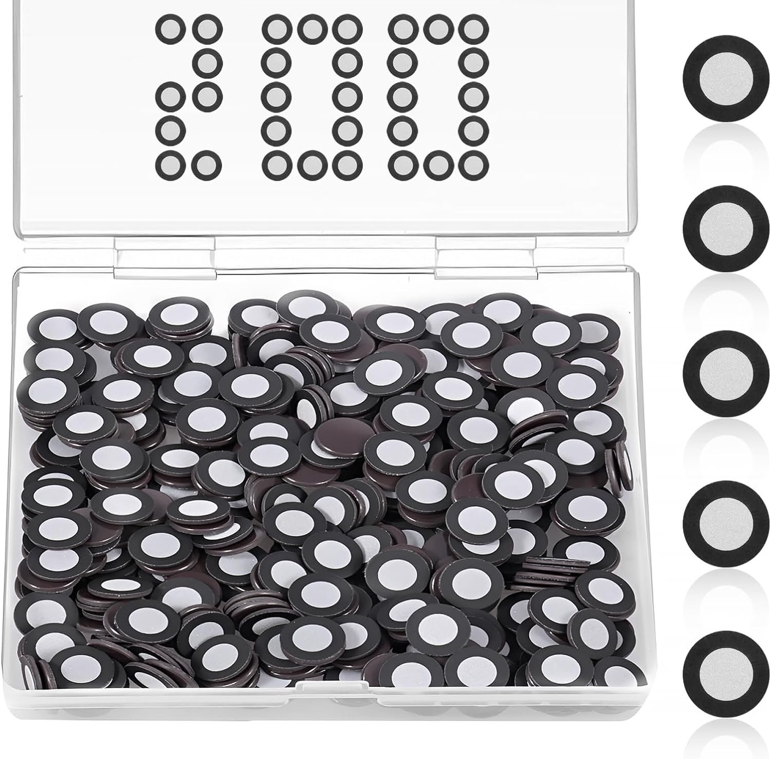 200/400 stuks 3D-scanner-markers, magnetisch, 3D-scanner, binnen 6,0 mm, buiten 10 mm, trackingpunt, hoogreflecterend referentiepunt, voor scannen (zwart, 200 stuks)