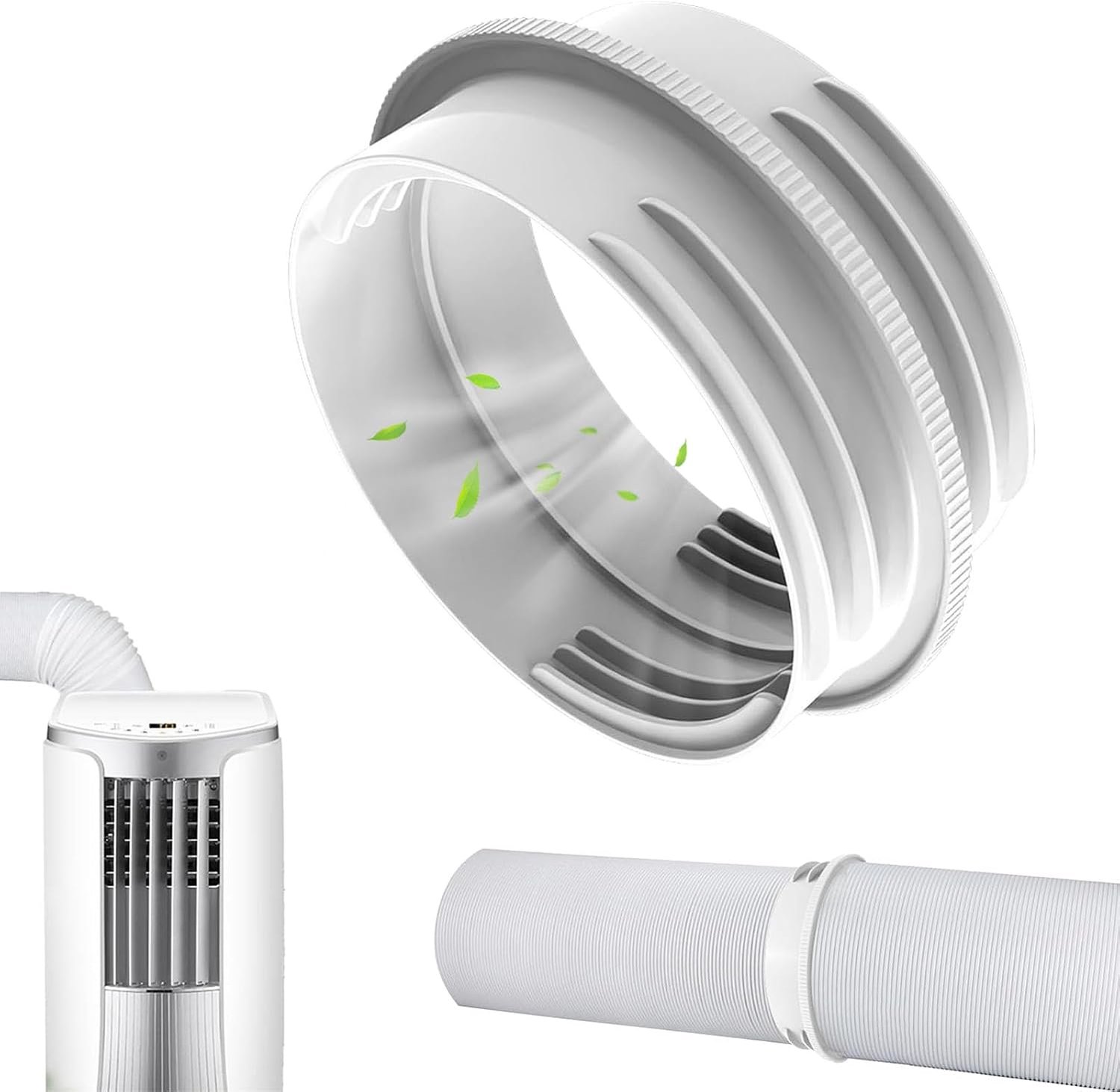 Afvoerslangadapter, 130 mm Binnen / 150 mm Buiten, ABS Materiaal, Universele Uitlaatslangkoppeling Voor Ventilatie En Koelsystemen