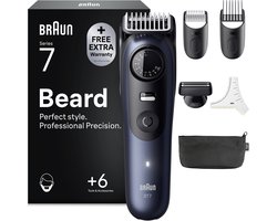 Braun Baardtrimmer Series 7 BT7520 + 6 Tools - ProBlade - 40 Lengtes - Blauw