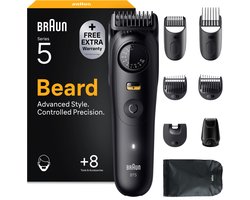 Braun Baardtrimmer Series 5 BT5560 + 8 Tools - Scherp Scheerblad - 40 Lengtes - Zwart
