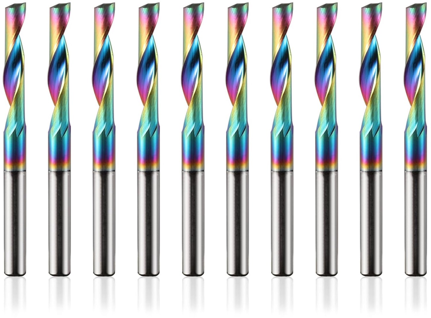 10 Pcs Mill VHM Single Cutter for Aluminum 15mm Cutting Length with DLC Coating CNC Milling Cutter Wood Acrylic Brass - ShopVlot