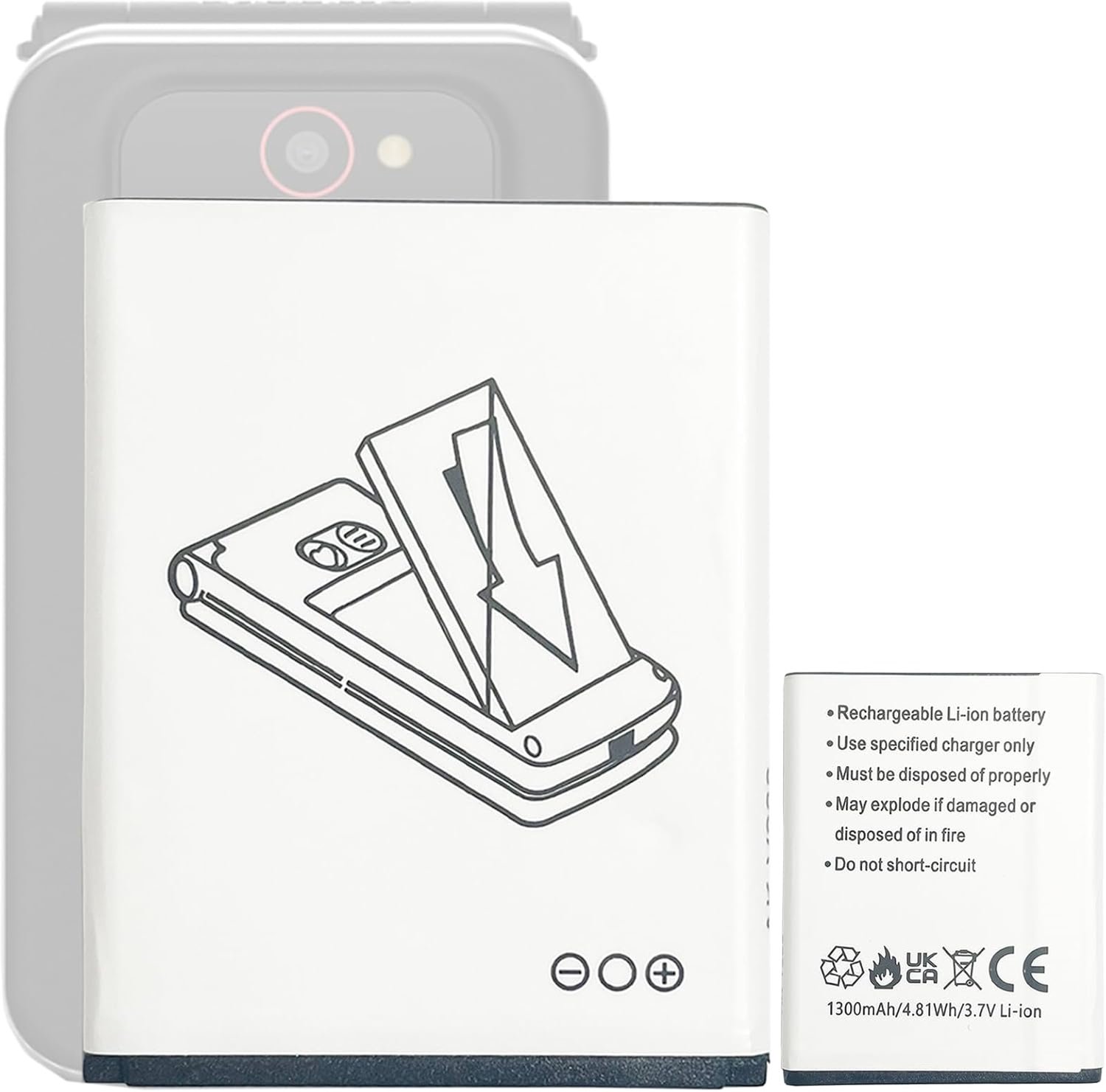 Reserveaccu compatibel met Emporia Joy LTE, V228LTE_001, V288, V288i-LTE PN:Emporia AK-V227(V2), AK-V228, V228-LTE_001_IT telefoon senioren mobiele telefoon