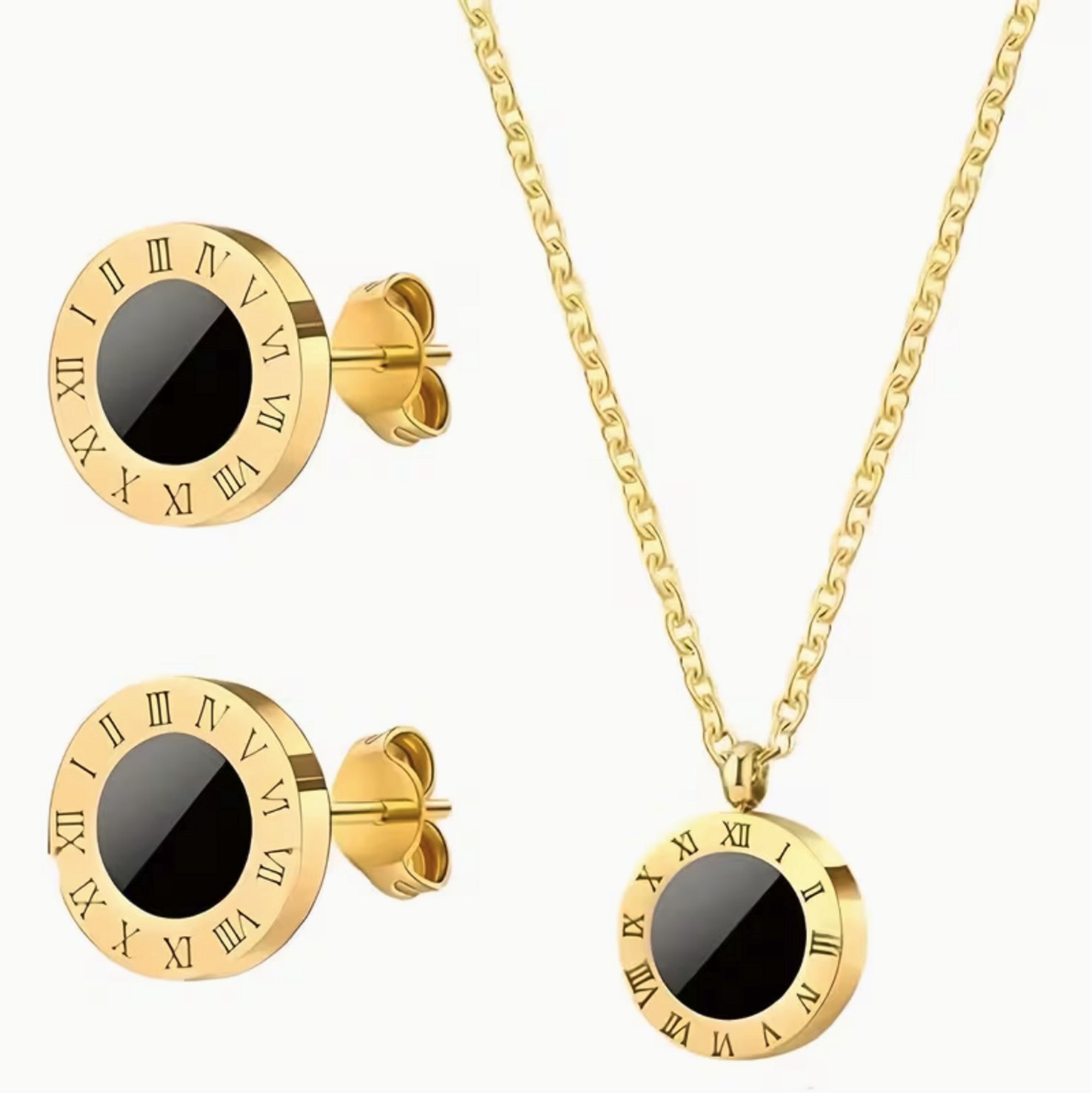 Luxe ketting - oorbellen set - verguld - Zirkonia - Stijlvolle ketting - Goudkleurig - Roestvrijstalen -cadeau -Valentijn - Liefde - Verrassing - Kerst cadeau