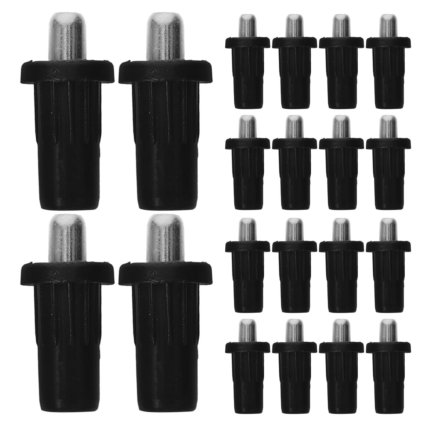 100 Stuks Zwarte Veerdeurpen voor Kasten Versterkte Duurzame Scharnierpen met Krasbestendige Coating Telescopische Meubelconnector voor Zelfsluitende Deuren Schapondersteuning
