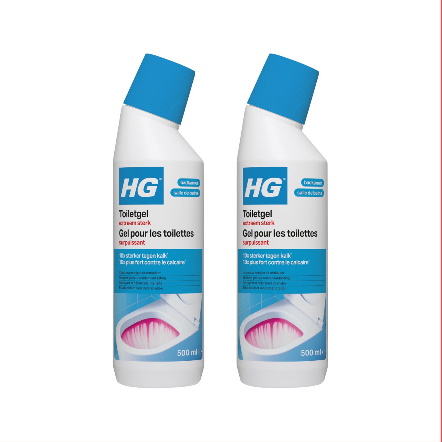 HG Toiletgel Extreem Sterk - Multipack - Reiniger - 1000ml (2x500ml)