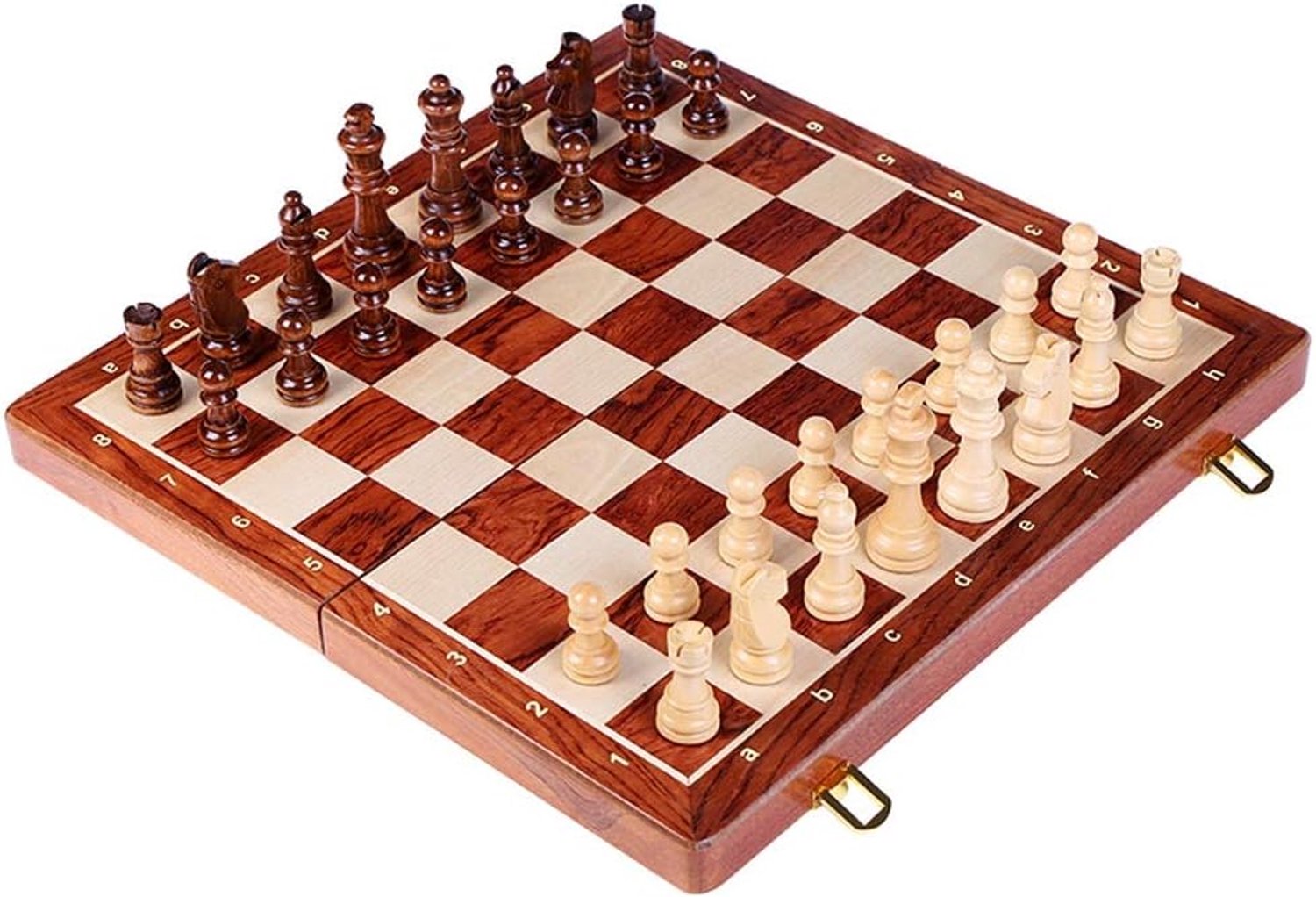 Schaakspel Houten schaak Draagbaar vouwen schaakbord puzzel bordspel for kind volwassen Schaaksets voor kinderen en volwassenen