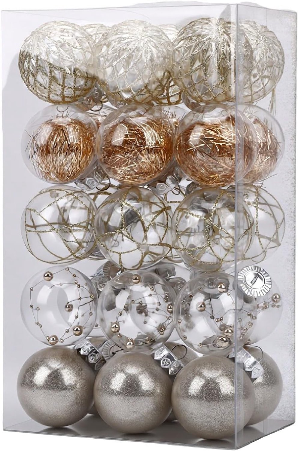 6cm Kerstboomballen, 30 Stuks Transparante PET Hangende (6CM