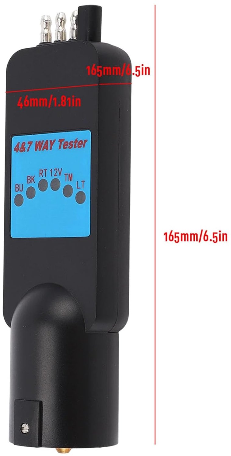 2-in-1 lichtstroomstroomtester voor aanhanger, robuuste constructie voor robuust gebruik, duidelijke visuele indicatoren voor eenvoudige bewaking voor campers, ABS-constructie — afbeelding 4