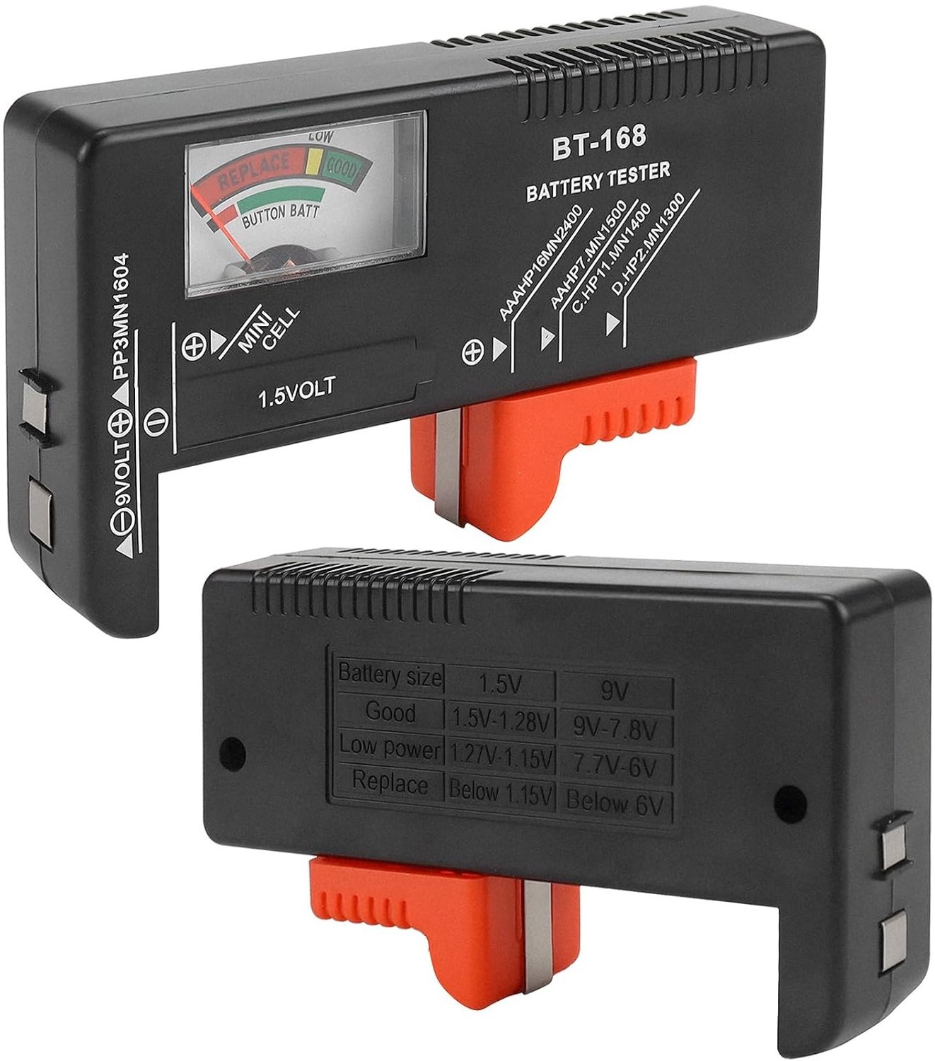 Batterijtester - Zwart - Compacte Capaciteitstest voor AA AAA C D 9V 1,5V Knoopcelbatterijen