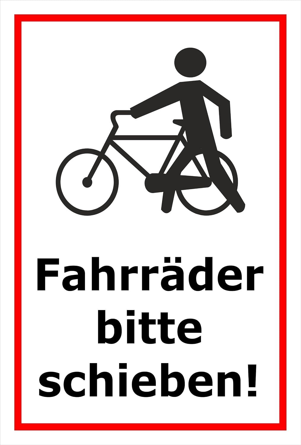- Fietsen schuiven - 30 x 20 cm | 3 mm aluminium composiet - S00050-028-B -20 varianten