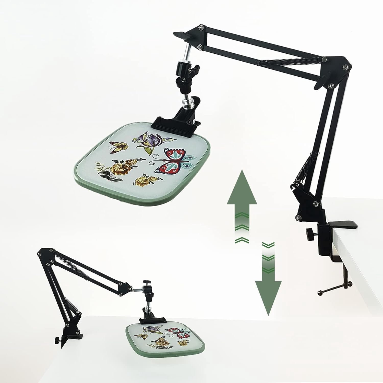 Stand Lap, Opvouwbare Kruissteek Stand Borduurwerk Hoepel Houder 360 Gedraaide Borduurhouder Stand, Borduurframe Stand Geschikt voor Borduurringen (zwart)