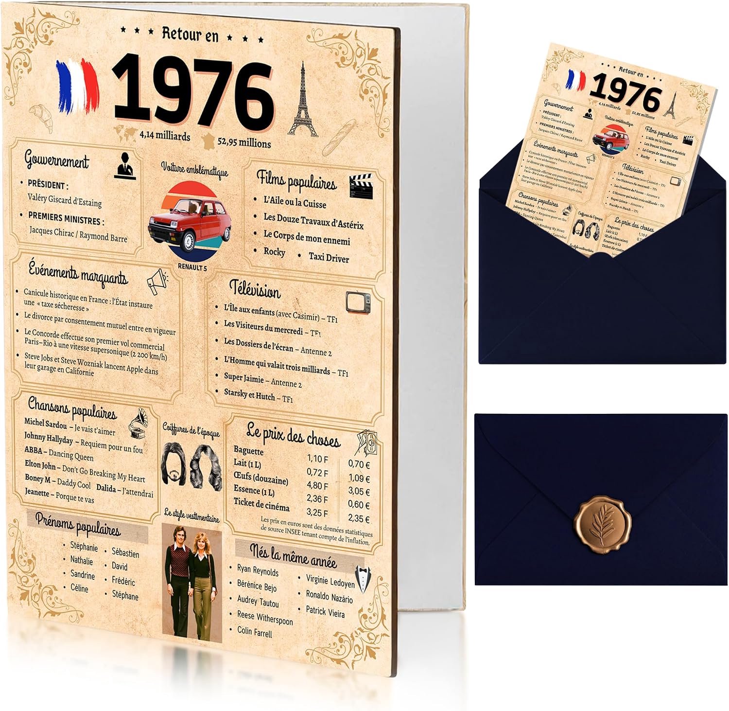 50e Verjaardagskaart Cadeau-idee voor Mannen Vrouwen Paar Origineel Humor Verjaardagsfeest Cadeau Envelop & Waszegel Inbegrepen