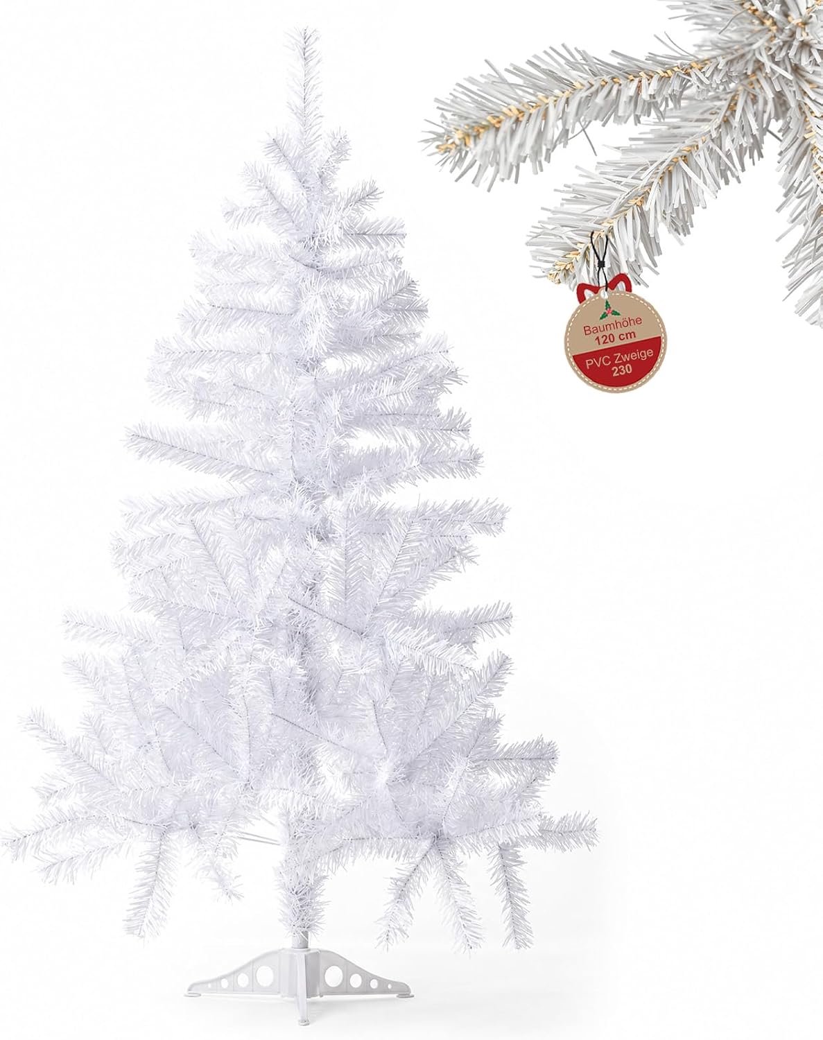 Dennenboom van pvc (H 120 cm, wit)