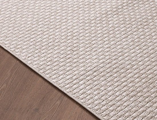 Moderne en design vloerkleden Beige 120x170 cm Plat geweven binnen-/buitenkleed met een duurzaam, gestructureerd patroon. Geschikt voor de woonkamer, het terras of het balkon — afbeelding 3
