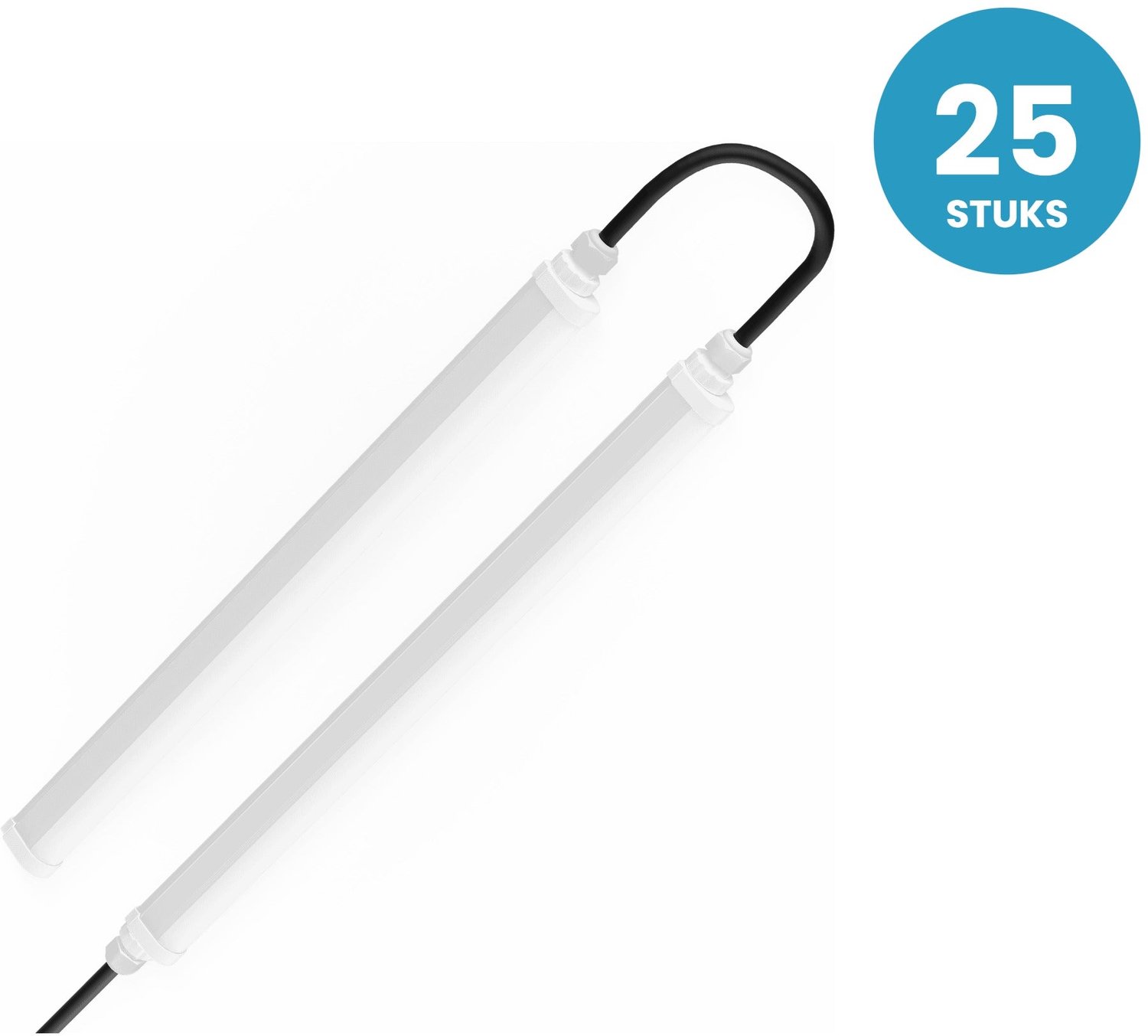 TL armatuur Tri Proof 1500mm - 45W - 6300 Lumen - koelwit 4000K - IP65 - IK08 - koppelbaar - 25 stuks