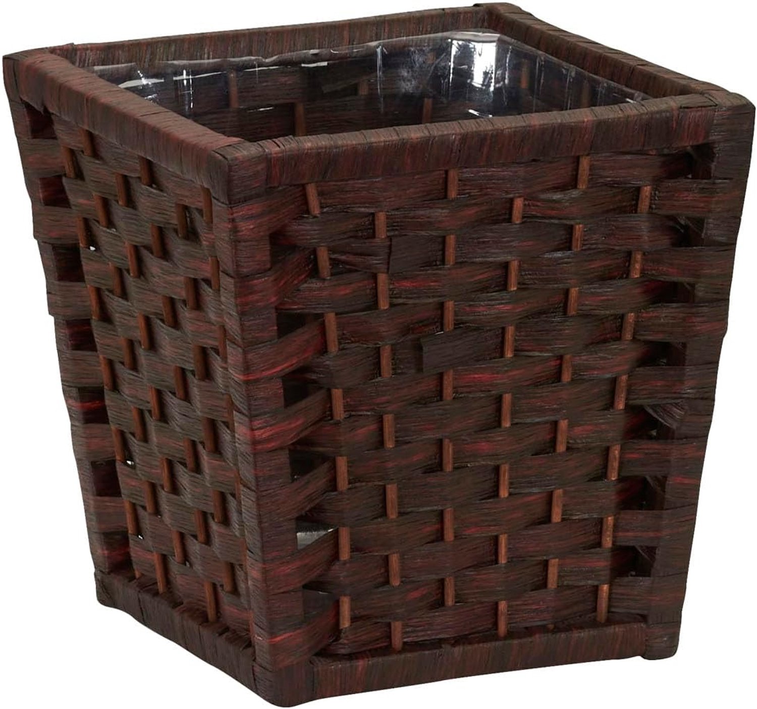 Essentials ML-7031 Papieren touw rieten afvalmand | Voor slaapkamers en badkamers | Donkerbruine vlek onder 5 liter