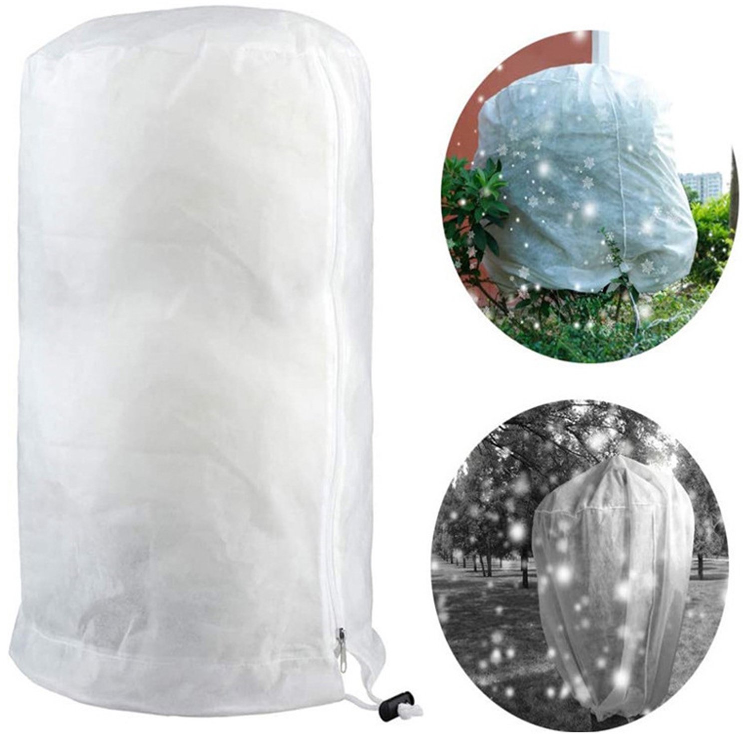 YAGXIG Beschermhoes planten - Planthoes-set van 4 - 80*100cm - tegen vorst- Plantenhoes tegen vorst-UV-doorlatend-Beschermhoes winter boom/plant -Beschermhoes Winter-HerbruikbaarWit-Geschikt voor buitenplanten