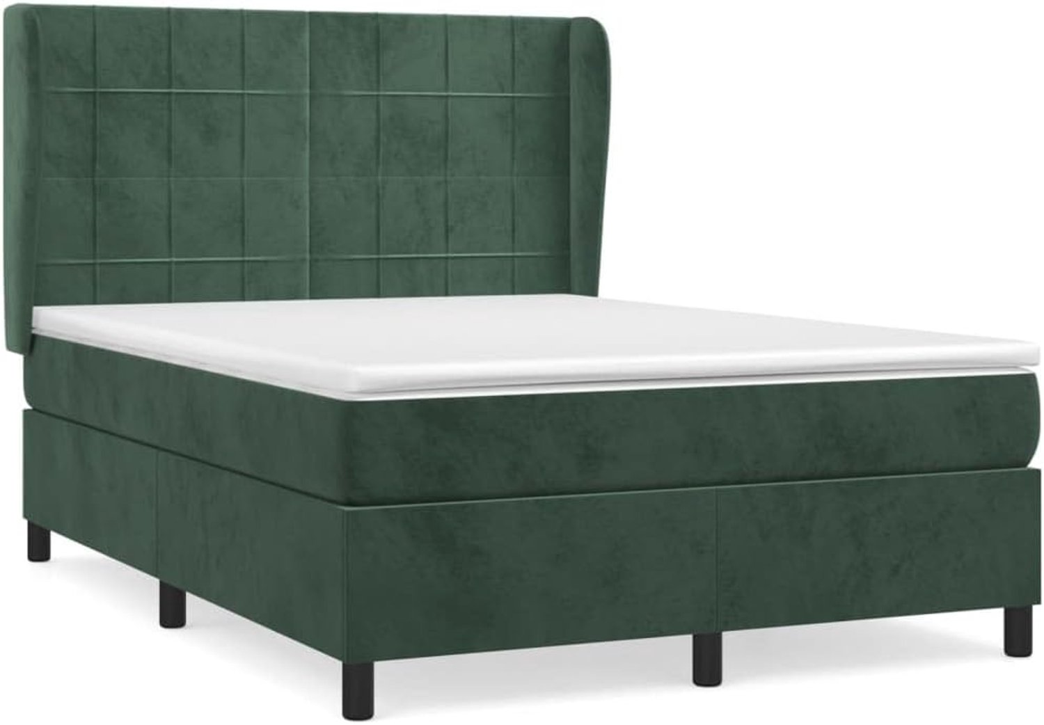 Hotelbedden Dagbed Luxe Bedden Boxspringbed met Matras Donkergroen 140x190 cm Fluweel voor Slaapkamers Hotels Appartementen