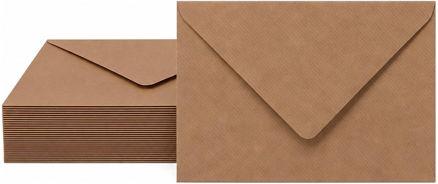 Enveloppen Kraftbruin 13x18 cm - 25 stuks - 120 gram - Kraft Enveloppen - Wenskaart Envelop