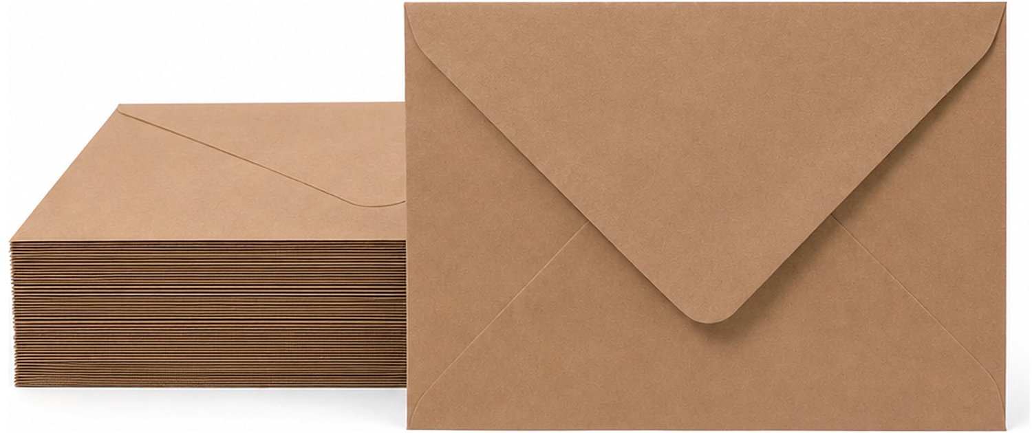 Enveloppen Kraftbruin 8x11.4 cm - 100 stuks - 120 gram - Kraft Enveloppen A7 - Wenskaart Envelop